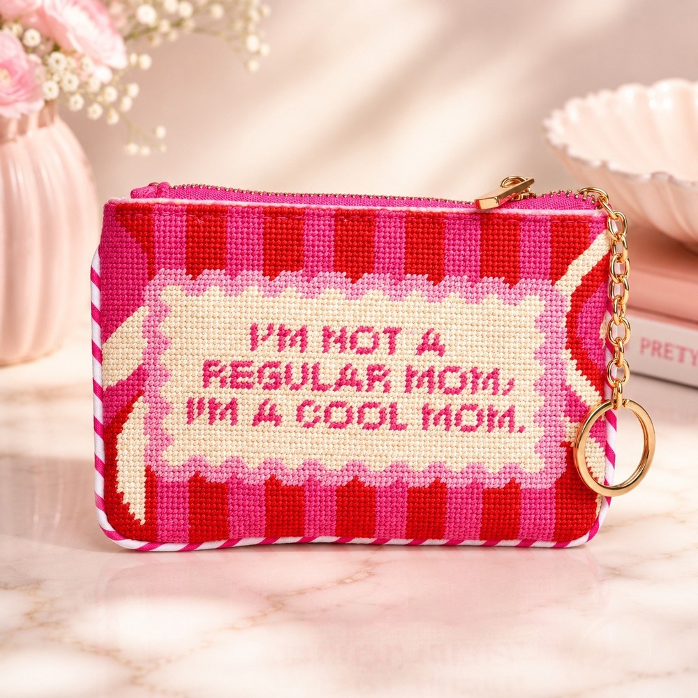 Hi Peach‎ Layne Cool Mom Needlepoint Keychain Pouch